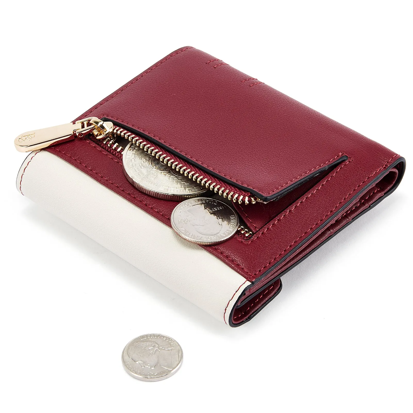 Rozenn Small Bifold Wallet with Card Case for Women in Leather