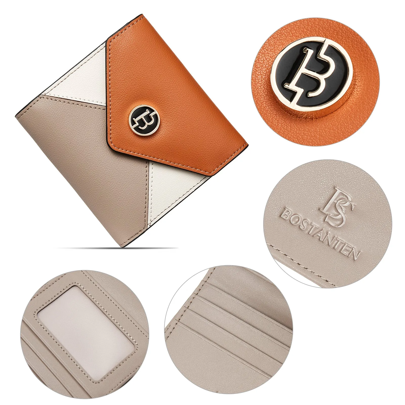 Rozenn Small Bifold Wallet with Card Case for Women in Leather