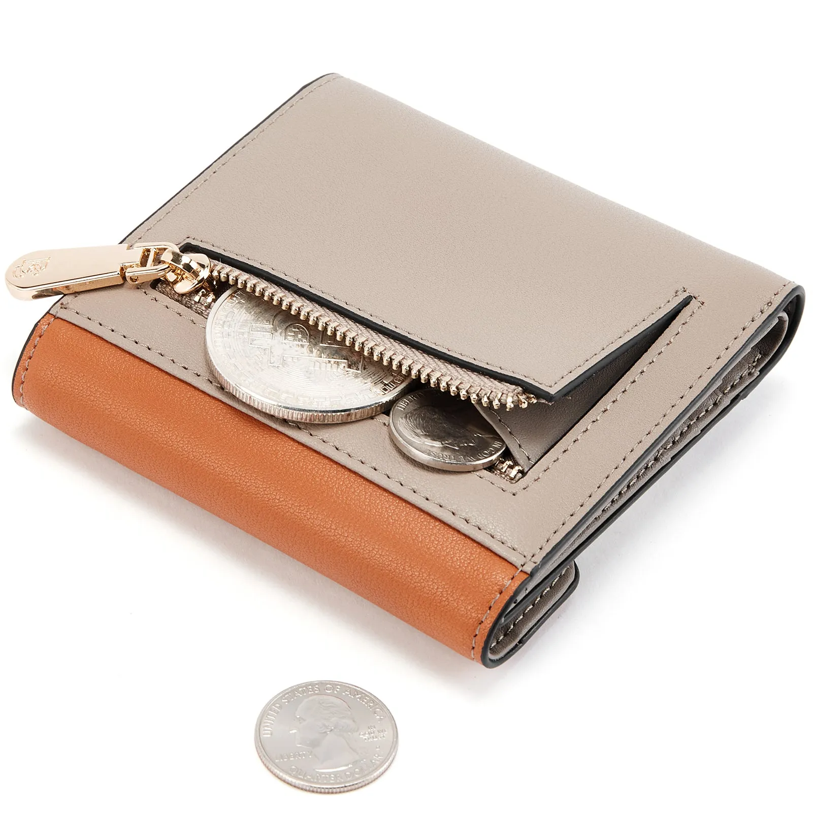 Rozenn Small Bifold Wallet with Card Case for Women in Leather
