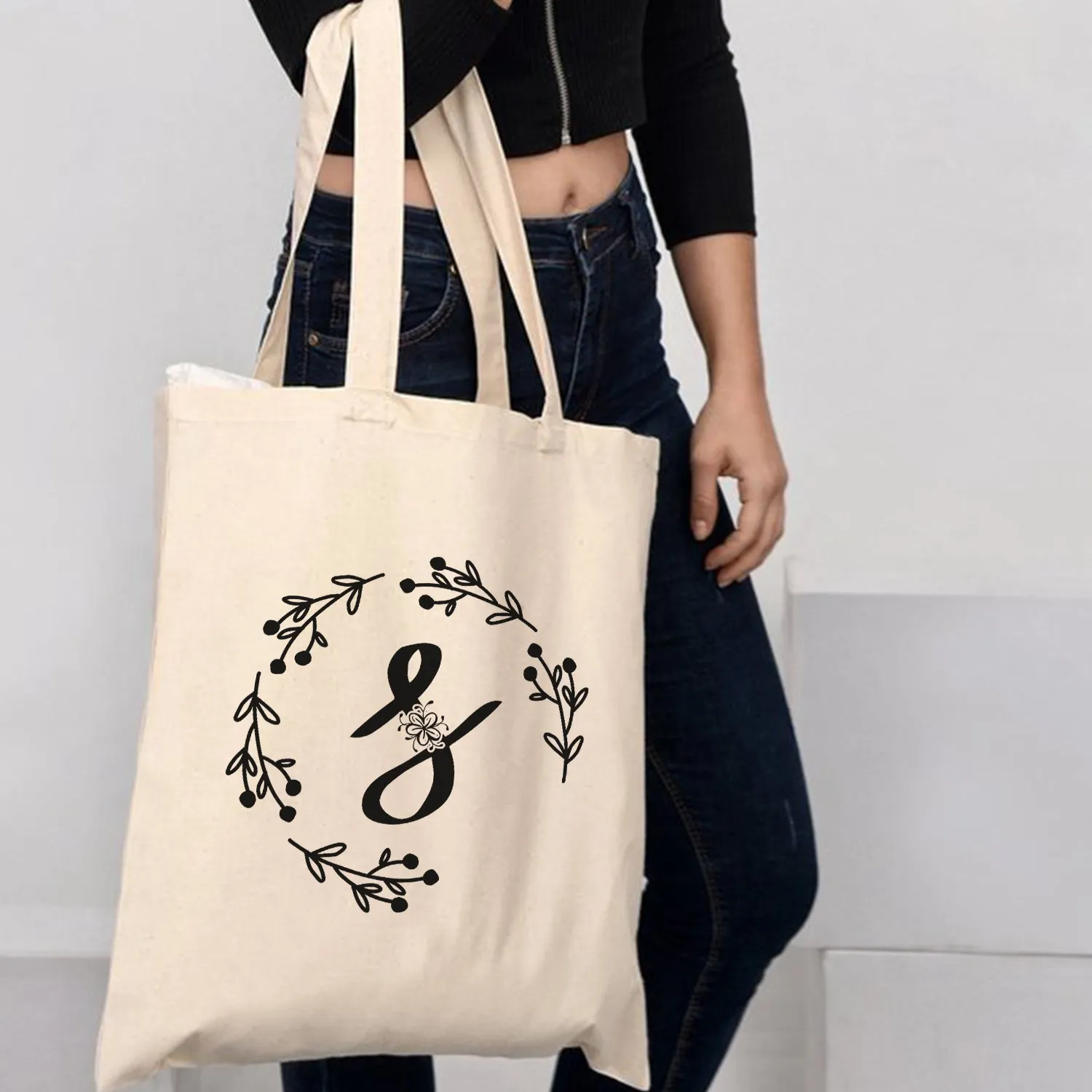 ''S'' Letter Initial Canvas Tote Bag - Initials Bags
