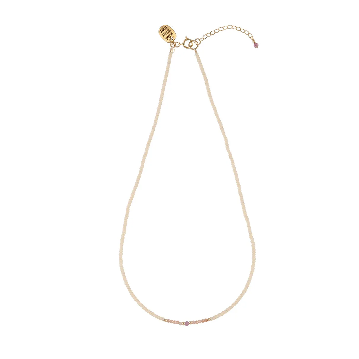 Semi Precious Utulivu Classic Necklace - MIXED PINKS/GOLD