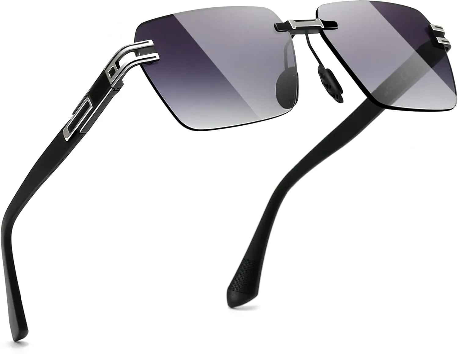 SUNGAIT Rimless Rectangle Sunglasses Square Frameless Shades for Men Women Y2K Vintage UV Protection