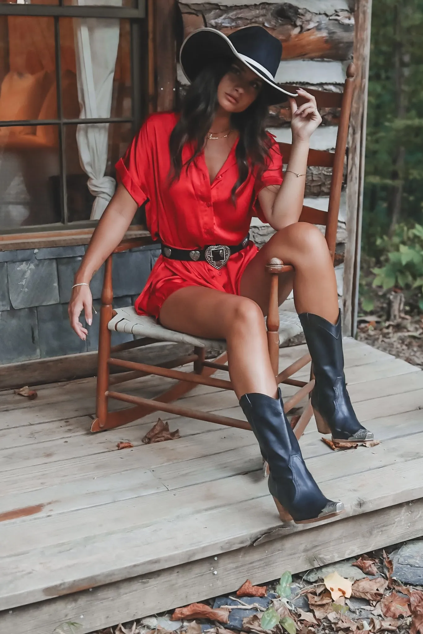 The Beverly Satin Short Sleeve Romper Dress