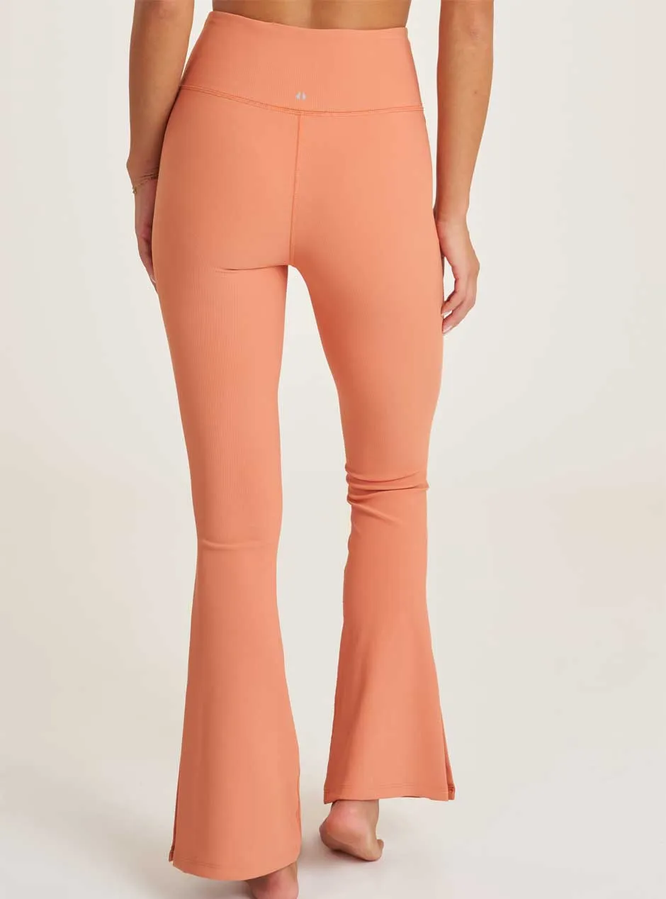 Thrive Société Women's Side Slit Flare Leggings - Ochre Orange
