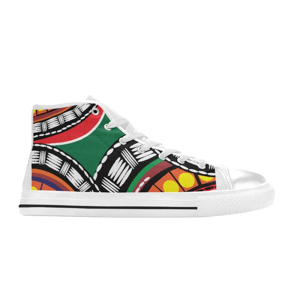 Tribal Women's Classic High Top Canvas Shoes (Model 017)