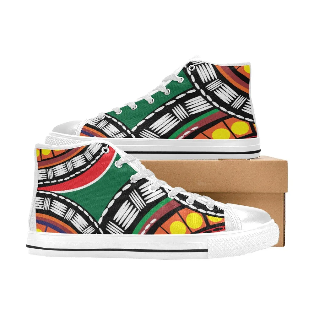 Tribal Women's Classic High Top Canvas Shoes (Model 017)