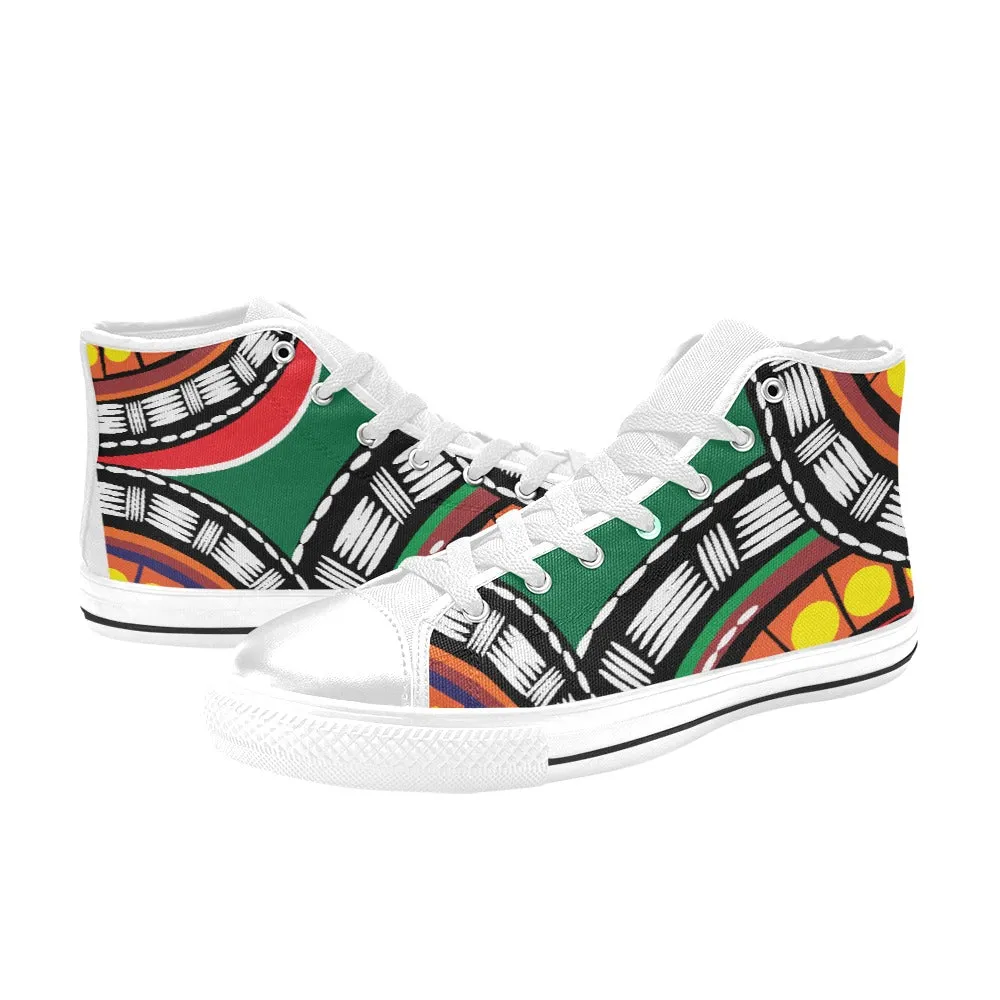 Tribal Women's Classic High Top Canvas Shoes (Model 017)