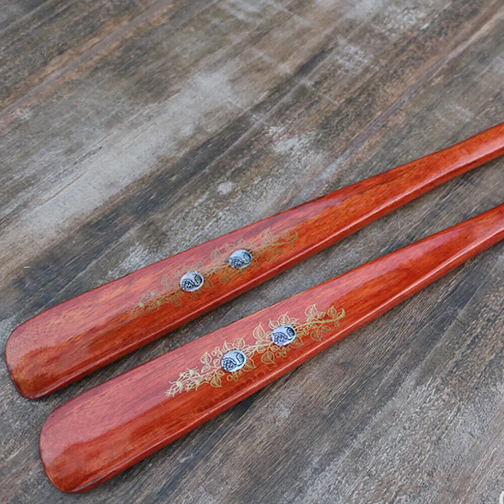 US 1-2 Pcs Extra Long Handle Shoehorn Shoe Horn AID Stick Wooden 55cm 21.5''