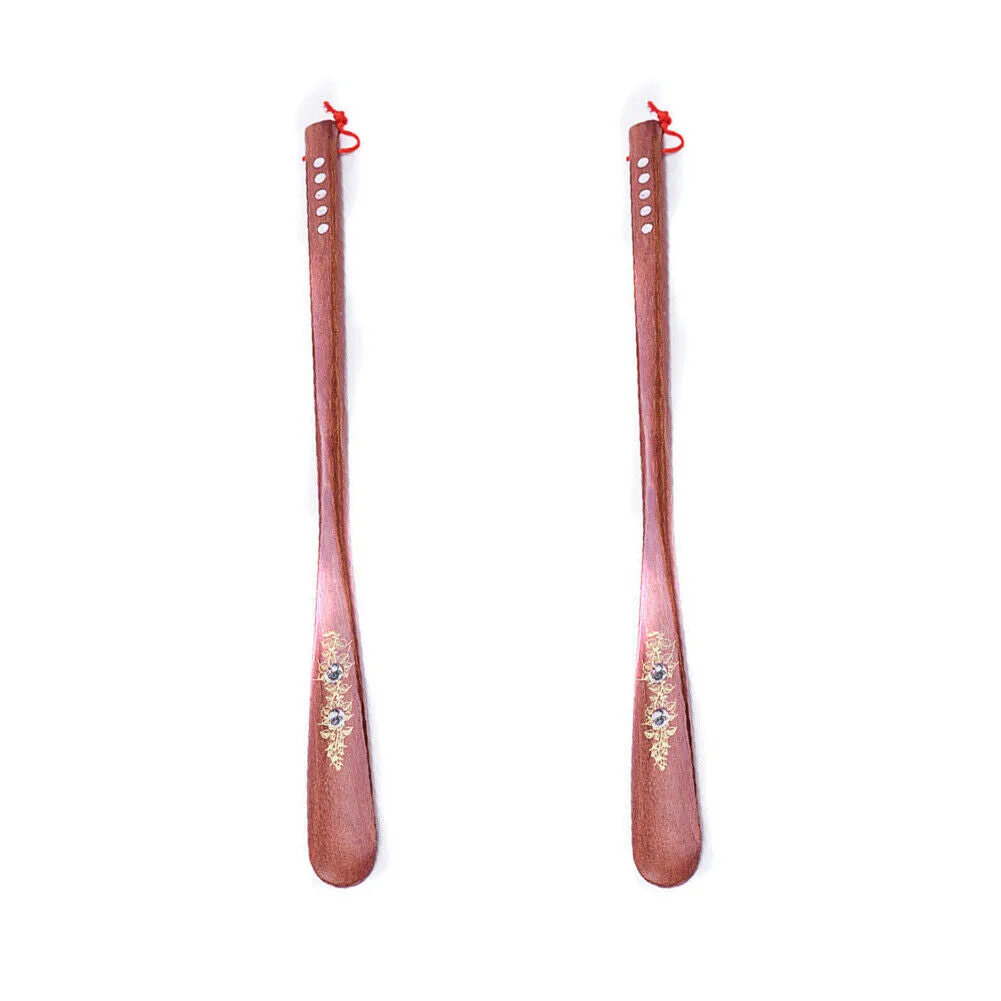US 1-2 Pcs Extra Long Handle Shoehorn Shoe Horn AID Stick Wooden 55cm 21.5''