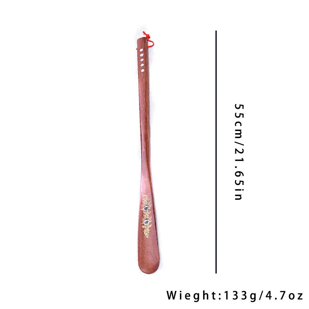 US 1-2 Pcs Extra Long Handle Shoehorn Shoe Horn AID Stick Wooden 55cm 21.5''