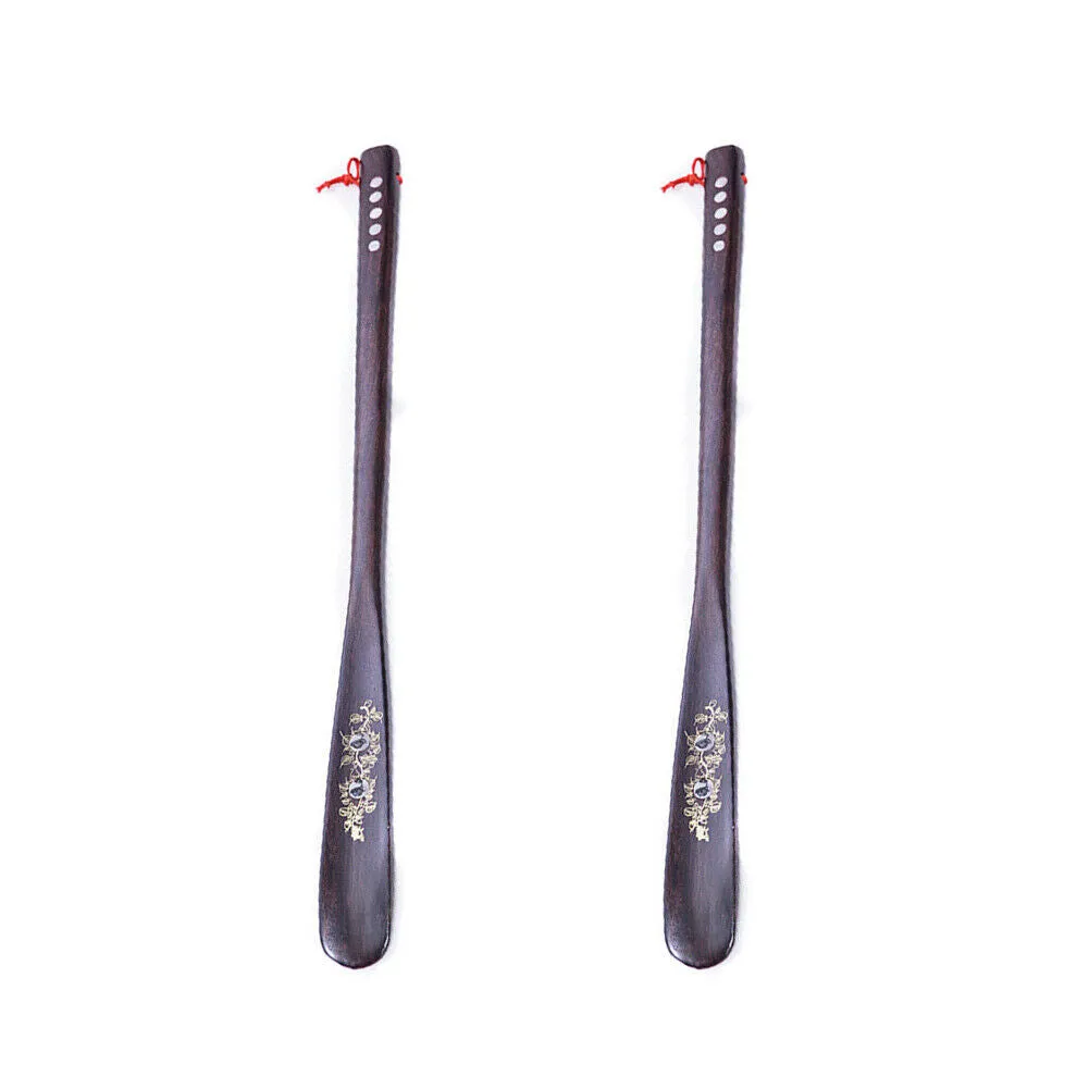US 1-2 Pcs Extra Long Handle Shoehorn Shoe Horn AID Stick Wooden 55cm 21.5''