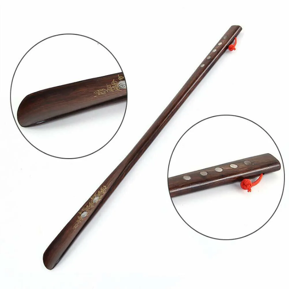 US 1-2 Pcs Extra Long Handle Shoehorn Shoe Horn AID Stick Wooden 55cm 21.5''
