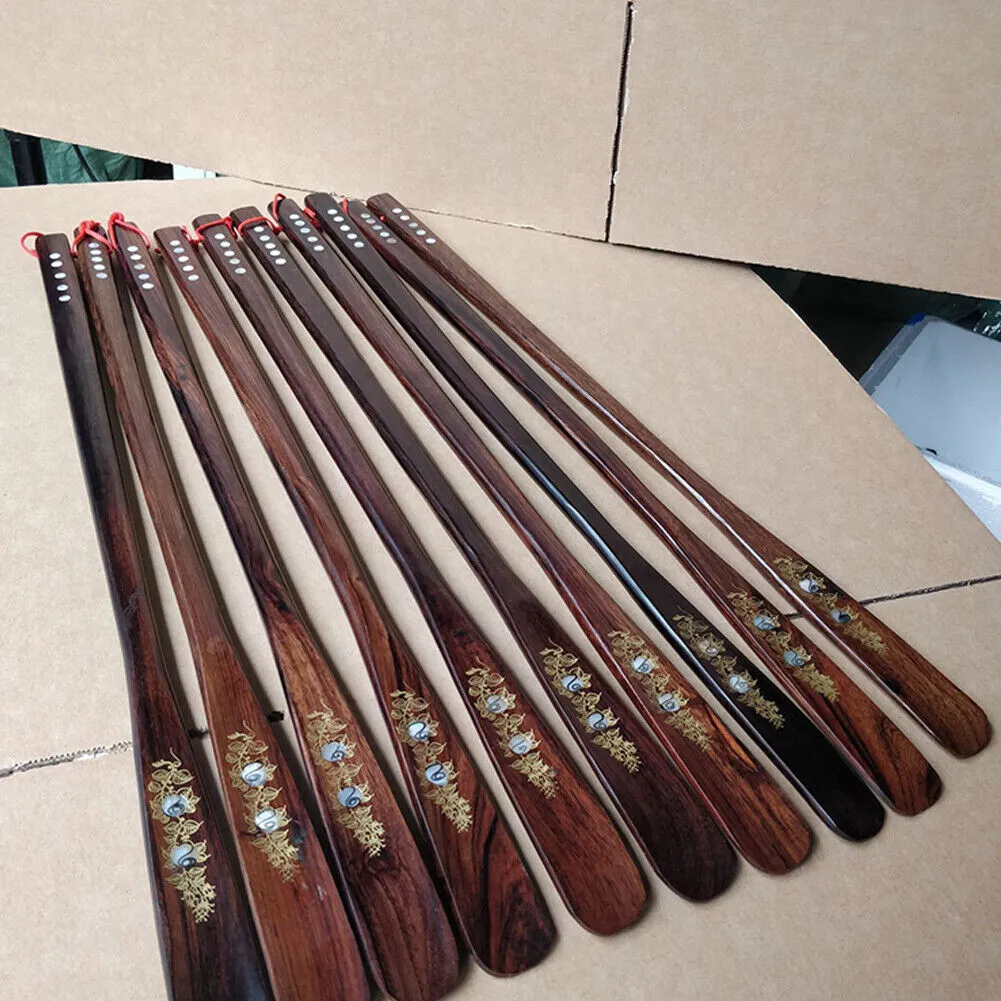 US 1-2 Pcs Extra Long Handle Shoehorn Shoe Horn AID Stick Wooden 55cm 21.5''
