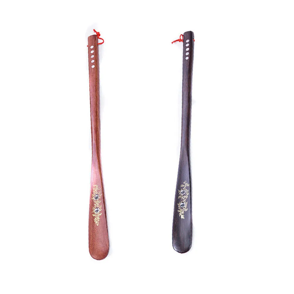 US 1-2 Pcs Extra Long Handle Shoehorn Shoe Horn AID Stick Wooden 55cm 21.5''