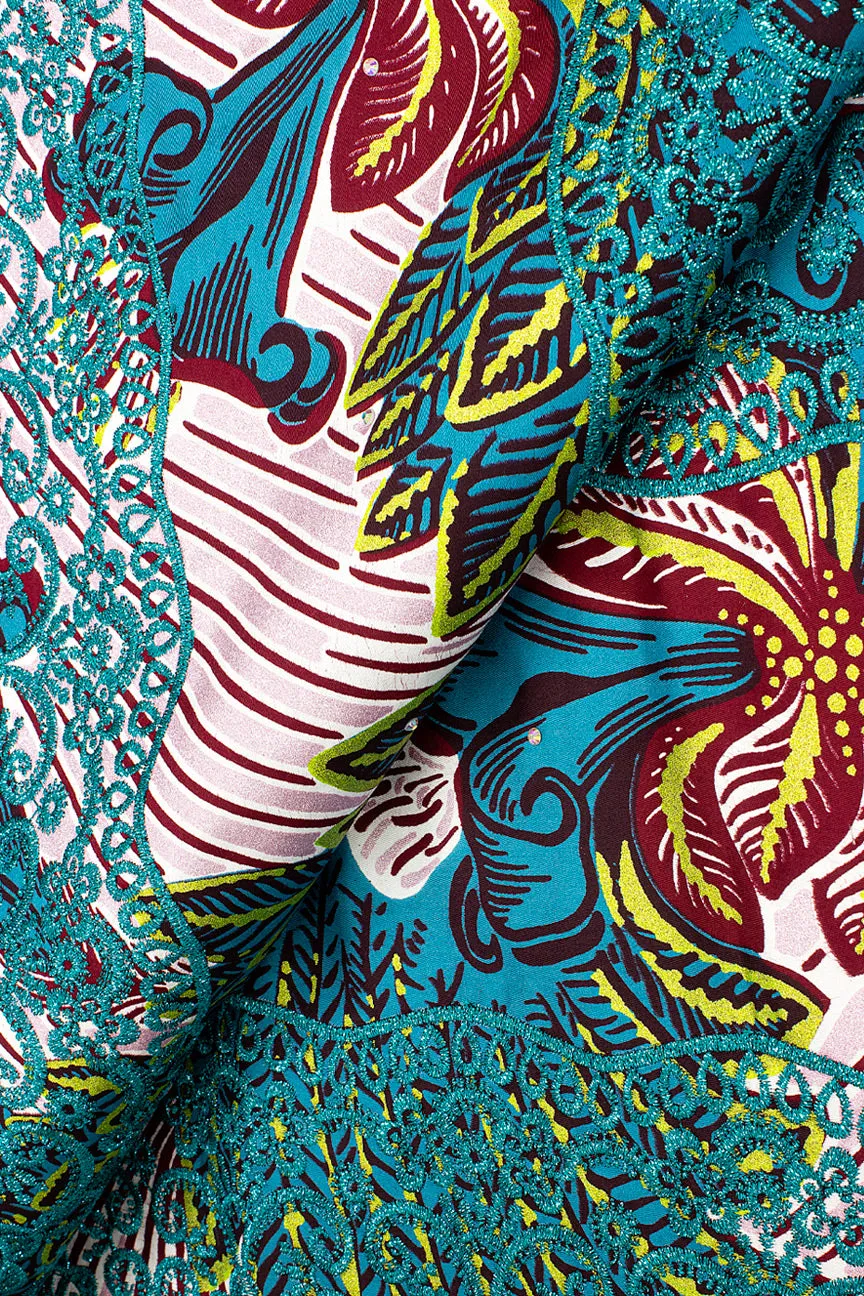 Vlisco Glitter Glam Wax with Lace Embroidery - VHL5038