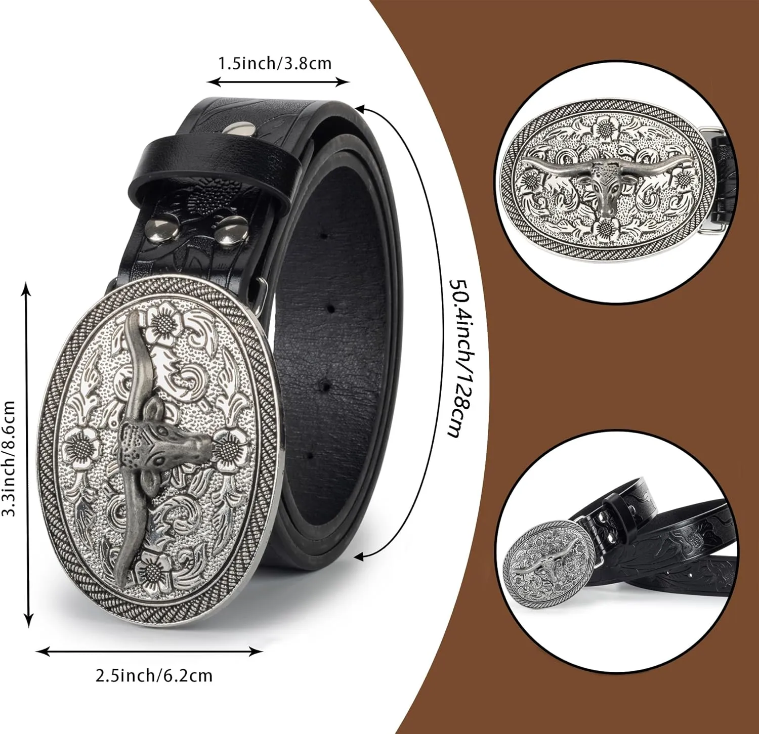 Western Belts for Women Men-Cowgirl-Cowboy-Country-Belt