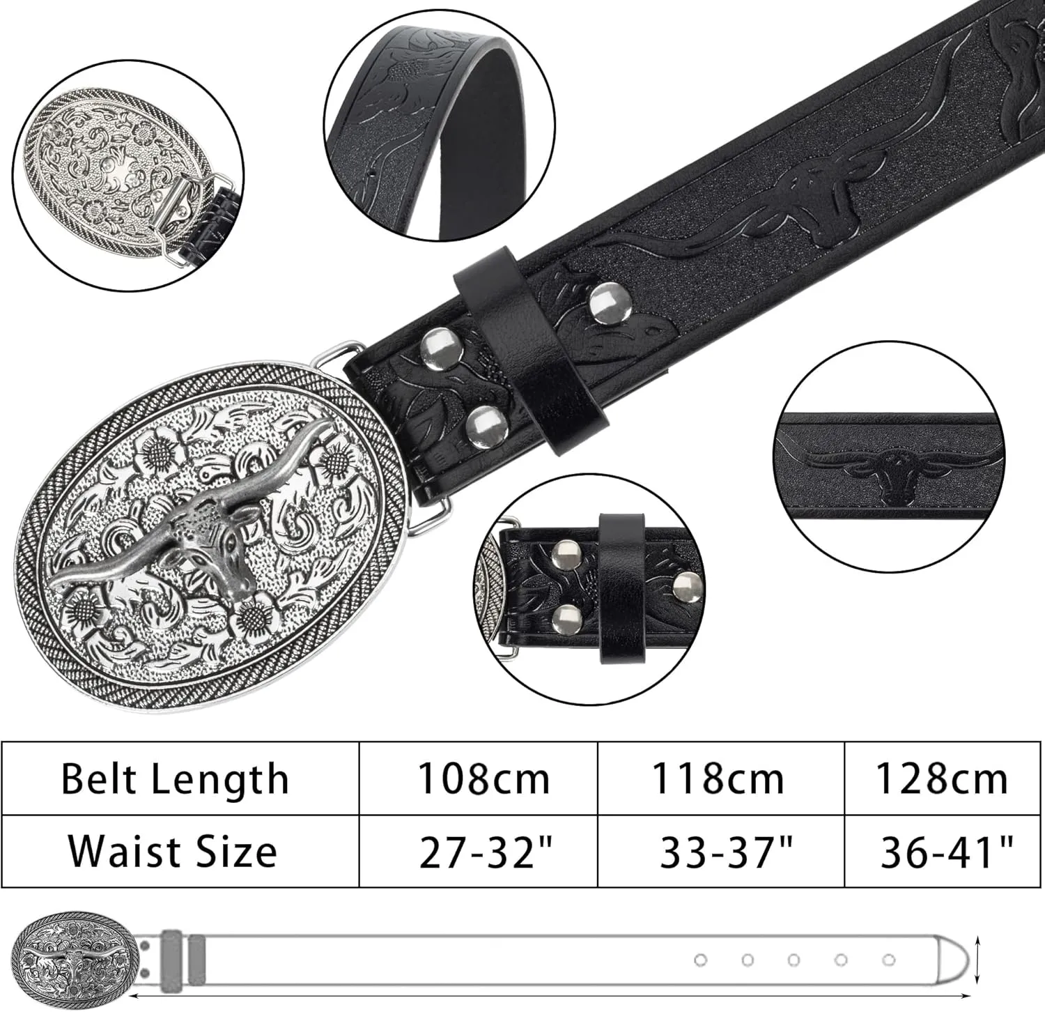 Western Belts for Women Men-Cowgirl-Cowboy-Country-Belt