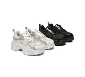 Women Chunky Sneakers Suede Upper Nonslip Sole Casual Shoes Como