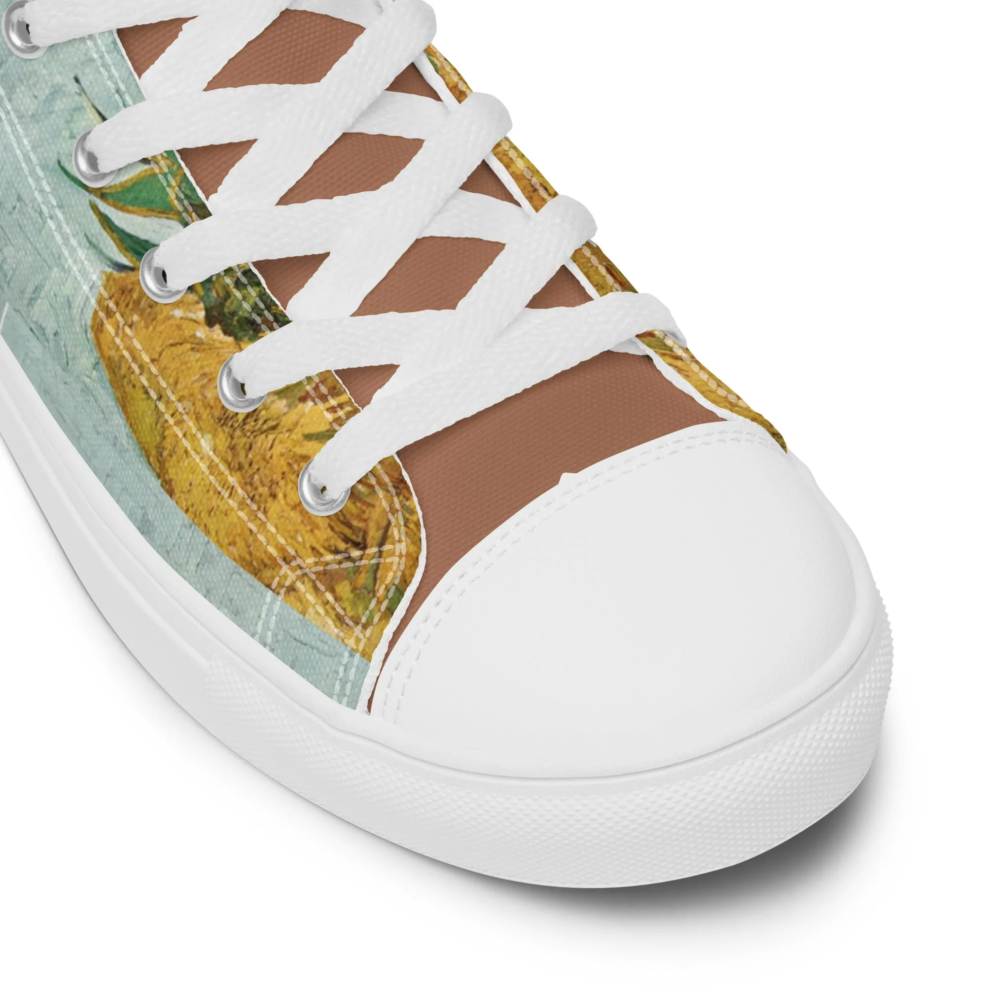 Women’s artistic Van Gogh Inspired Sunflowers high top canvas shoes