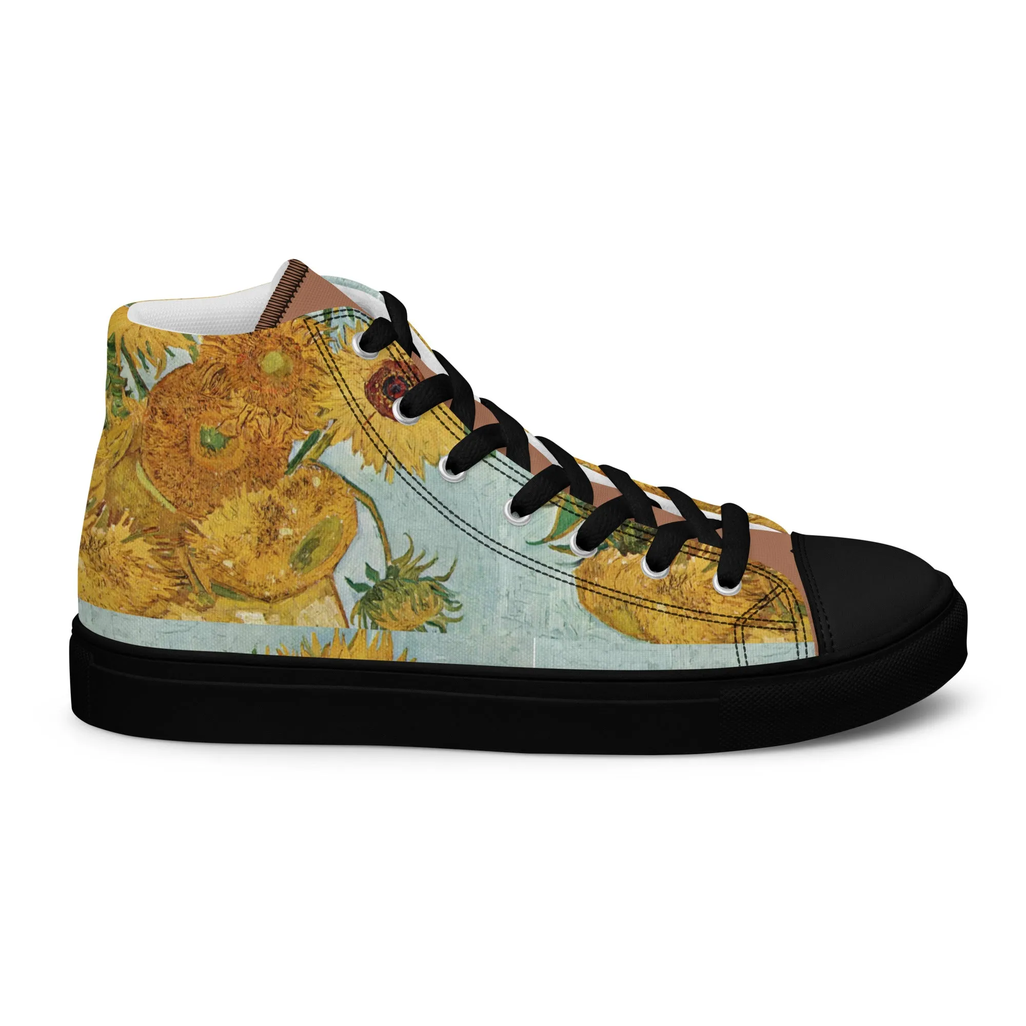 Women’s artistic Van Gogh Inspired Sunflowers high top canvas shoes