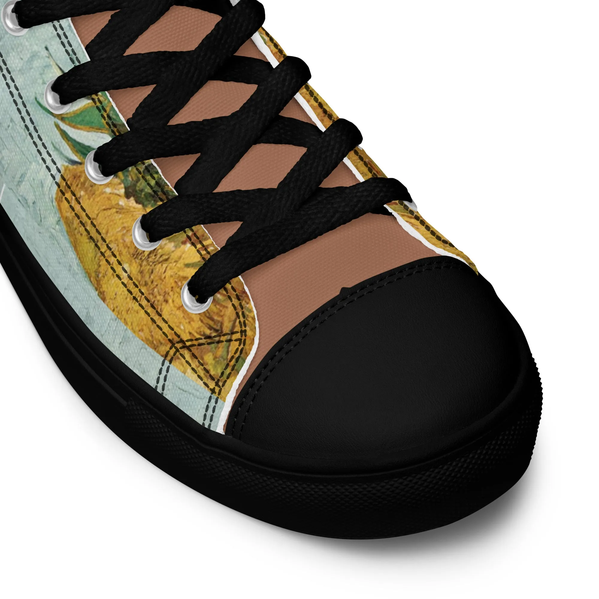 Women’s artistic Van Gogh Inspired Sunflowers high top canvas shoes