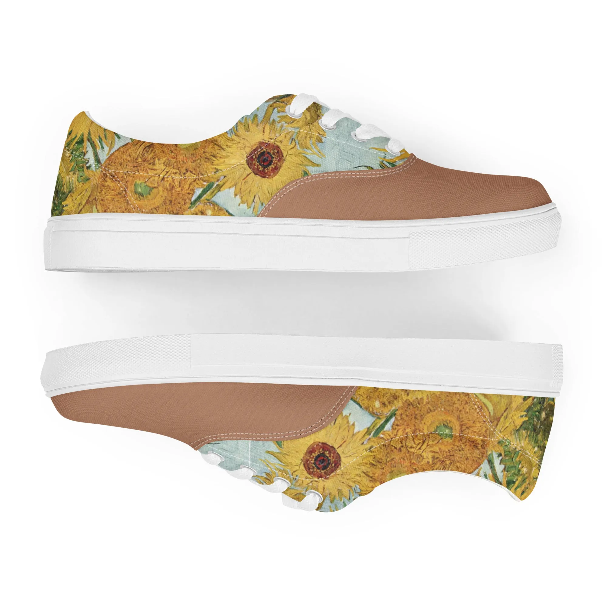 Women’s Artistic Van Gogh Inspired Sunflowers lace-up canvas shoes
