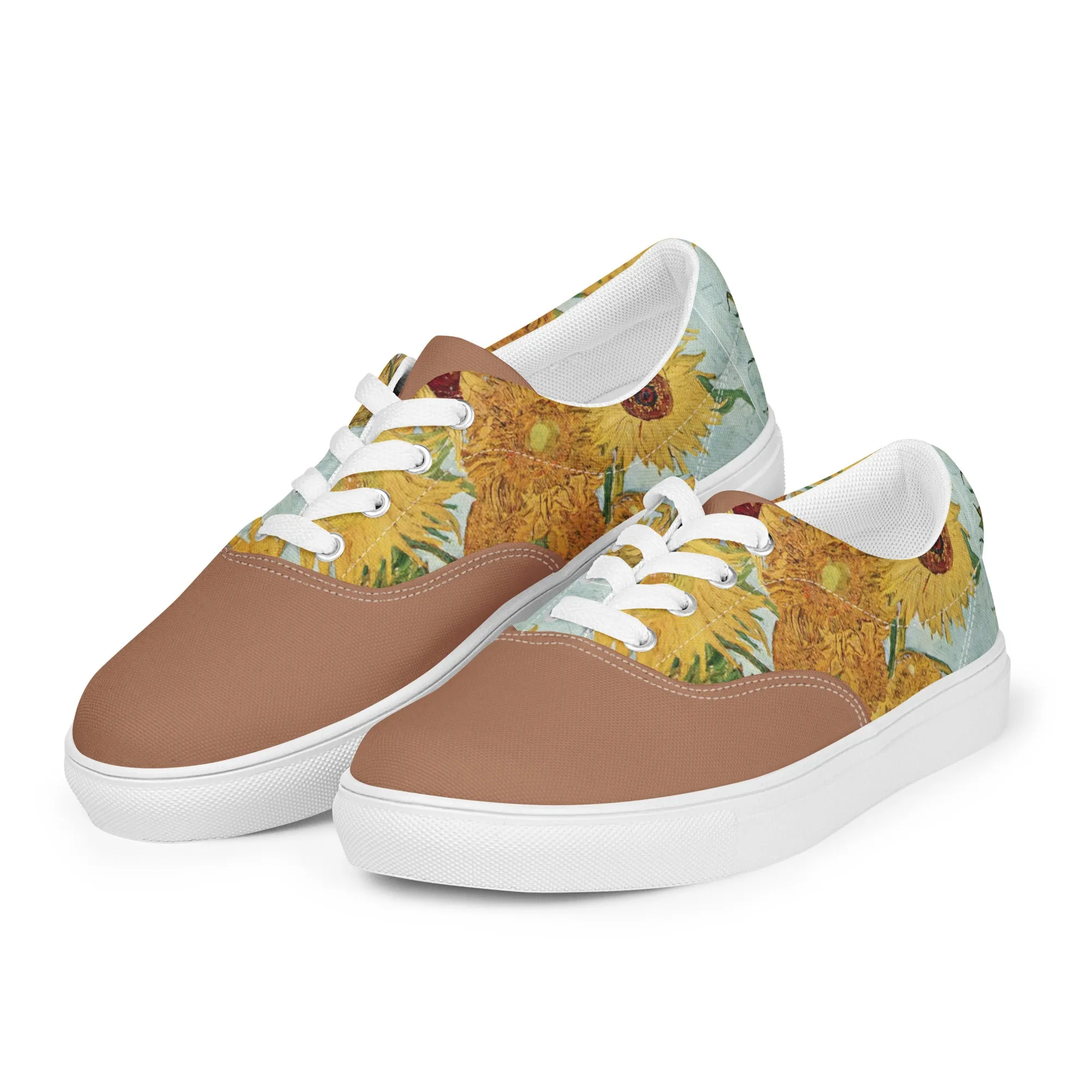 Women’s Artistic Van Gogh Inspired Sunflowers lace-up canvas shoes