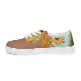 Women’s Artistic Van Gogh Inspired Sunflowers lace-up canvas shoes