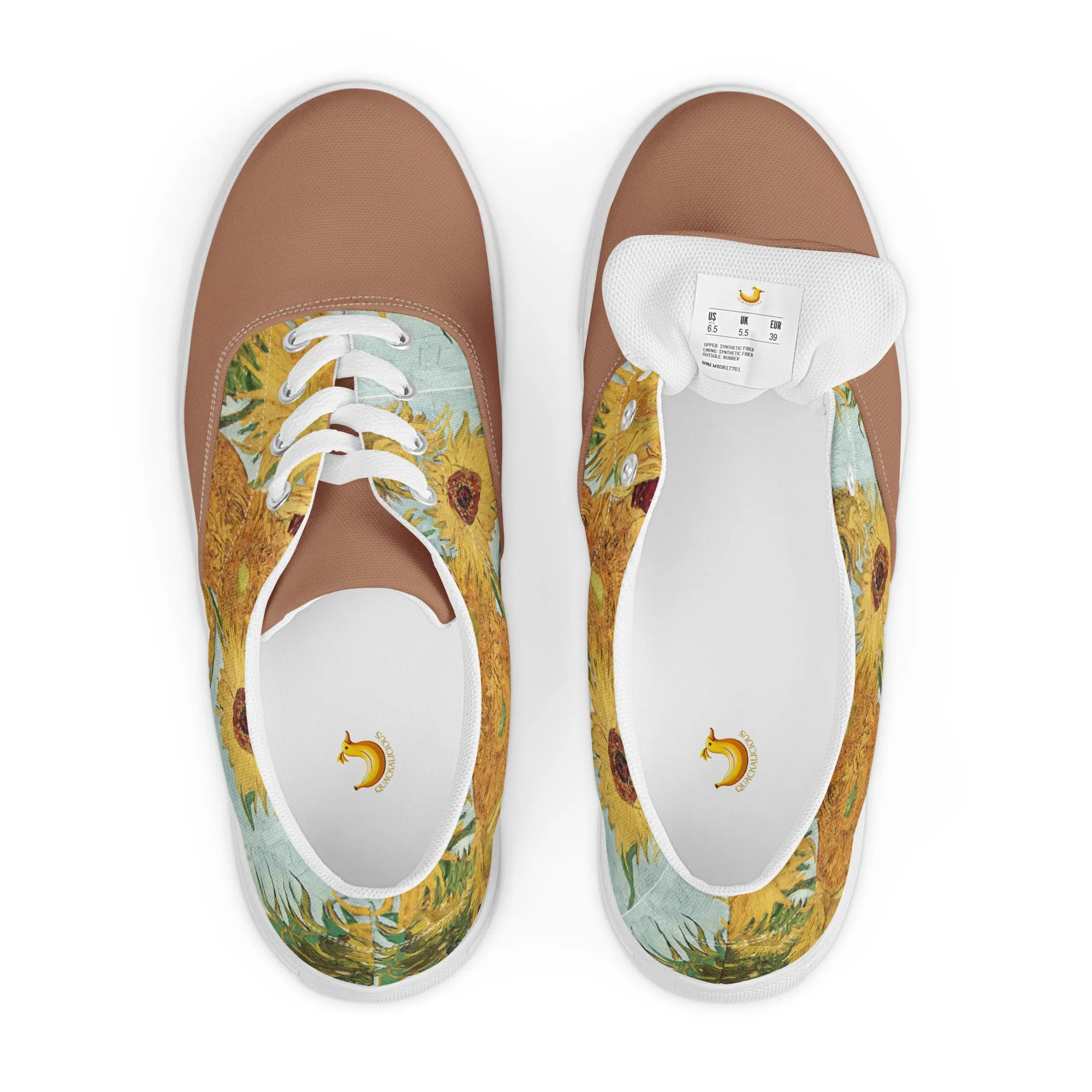 Women’s Artistic Van Gogh Inspired Sunflowers lace-up canvas shoes