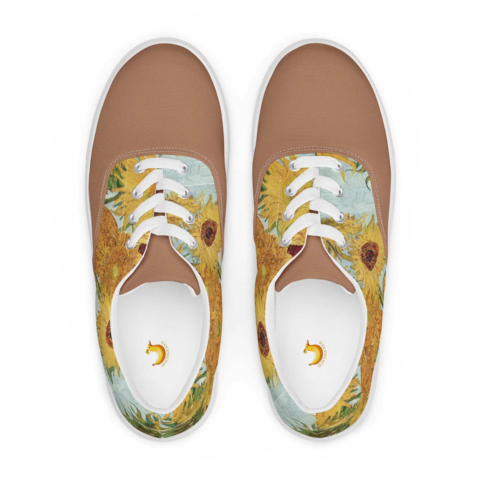 Women’s Artistic Van Gogh Inspired Sunflowers lace-up canvas shoes