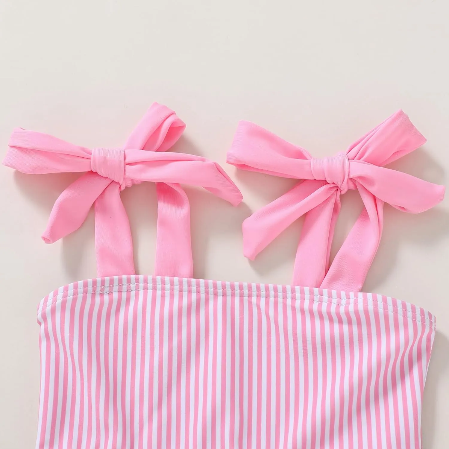 YOUNGER TREE Toddler Girls Two Pieces Swimsuit Color Block Stripe Swimwear Summer Beach Bathing Suit 18M-5T