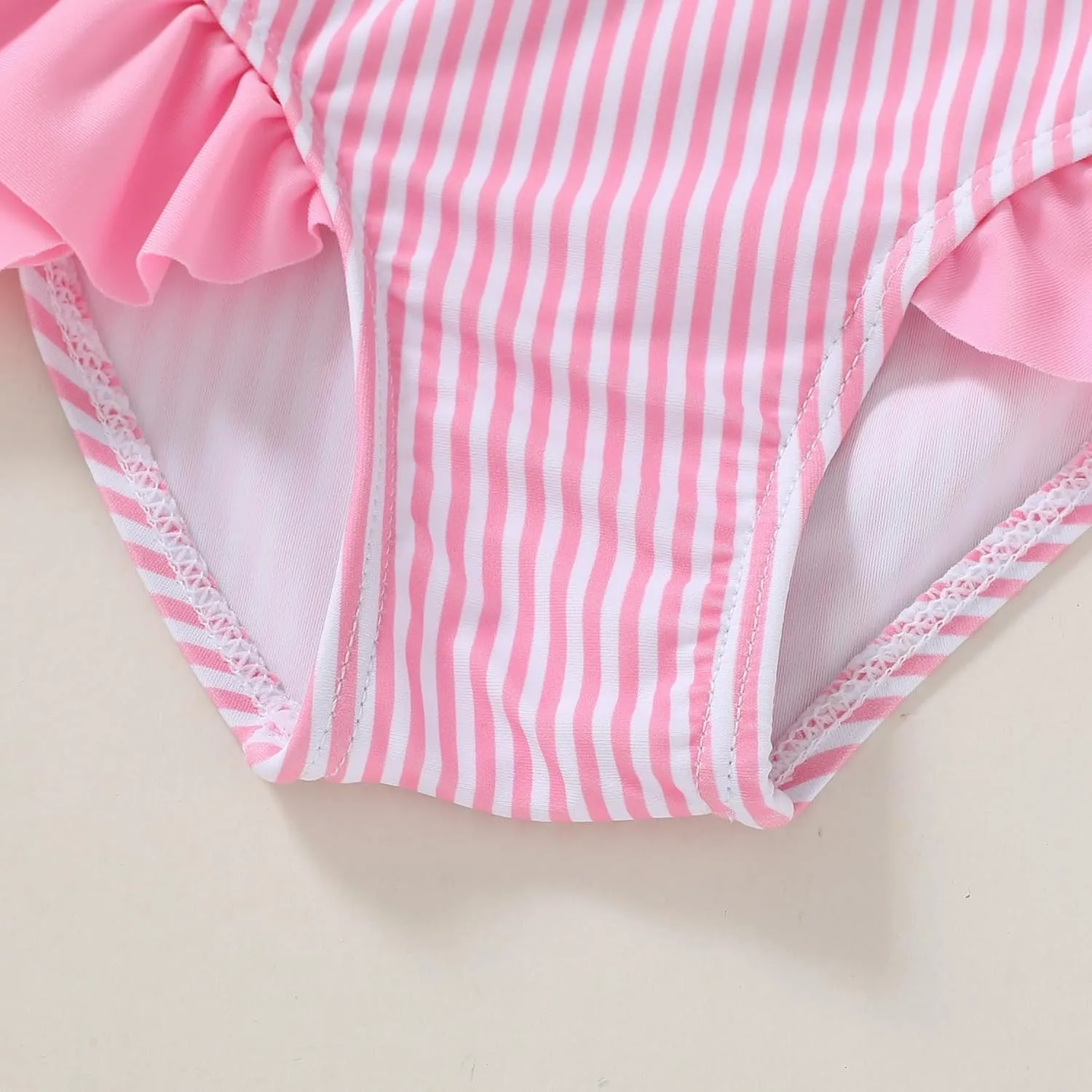 YOUNGER TREE Toddler Girls Two Pieces Swimsuit Color Block Stripe Swimwear Summer Beach Bathing Suit 18M-5T